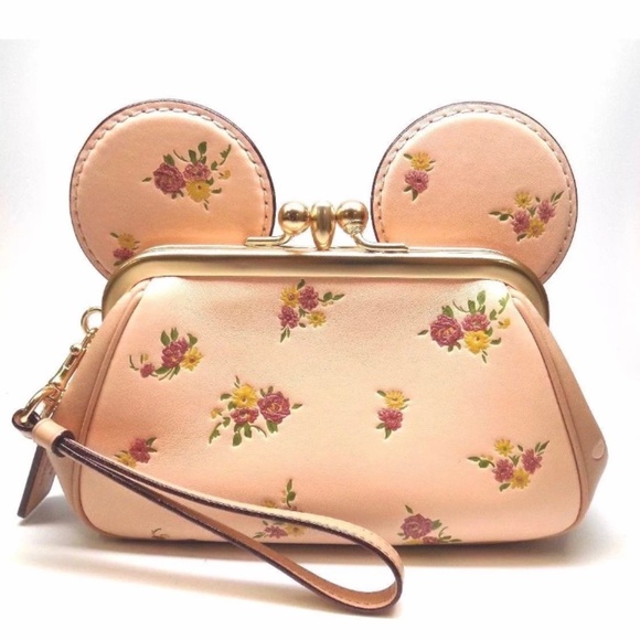 Coach X Disney Minnie Mouse Pink Wristlet - Picture 1 of 5